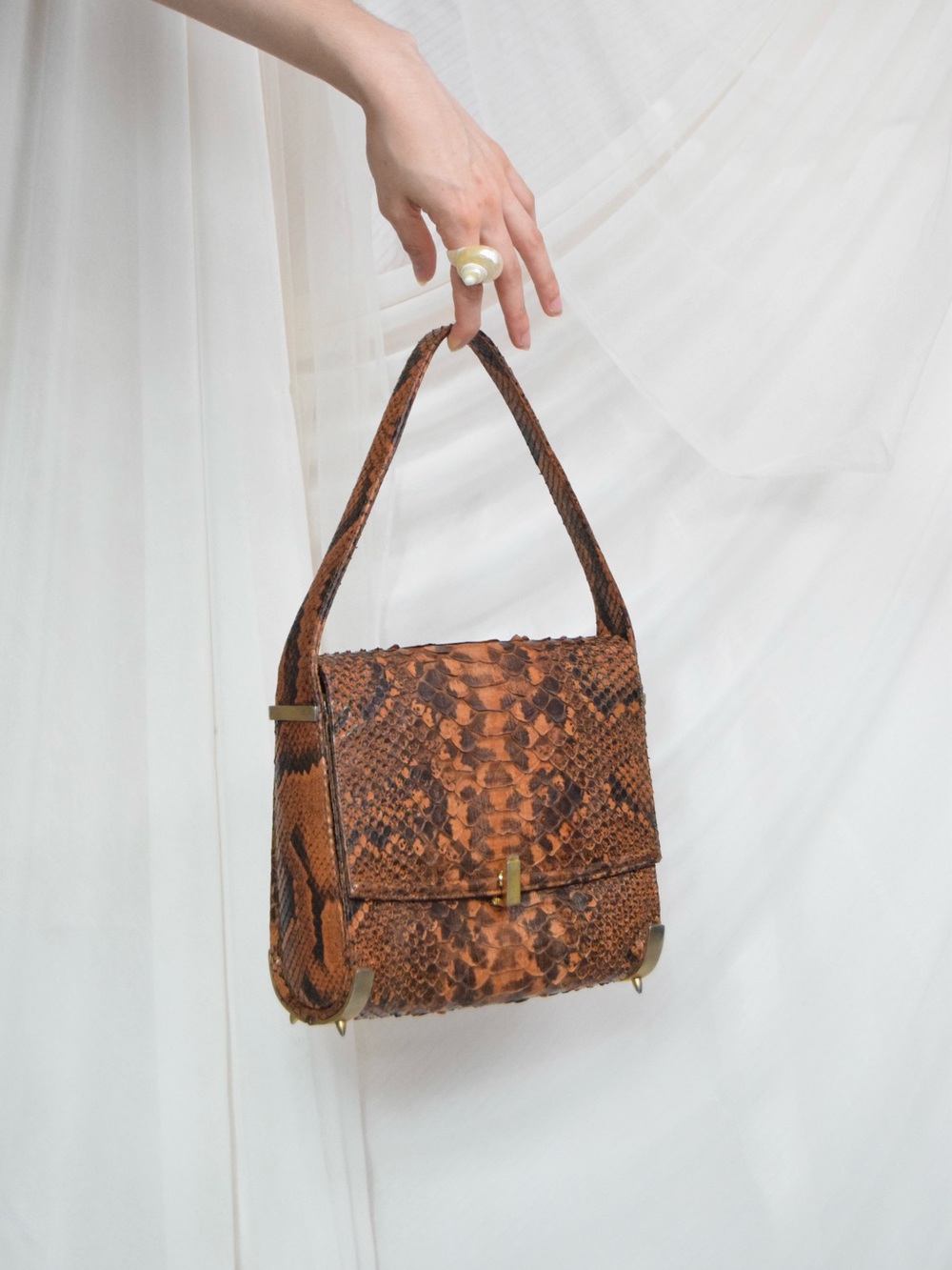 Vintage genuine Python Skin Handbag